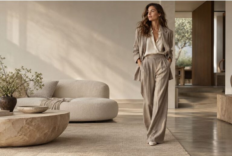 Woman wearing an elegant and comfortable sensory-friendly outfit
